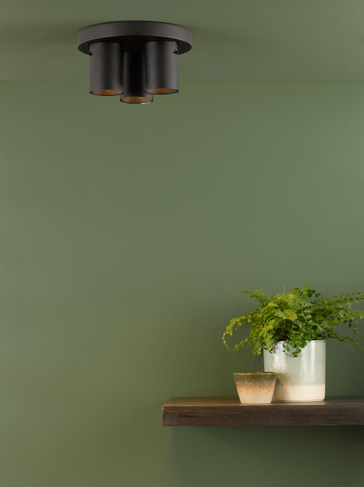 Dar Hiro 3 Light Plate Spotlight Matt Black