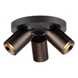 Dar Hiro 3 Light Plate Spotlight Satin Bronze and Matt Black