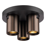 Dar Hiro 3 Light Plate Spotlight Satin Bronze and Matt Black