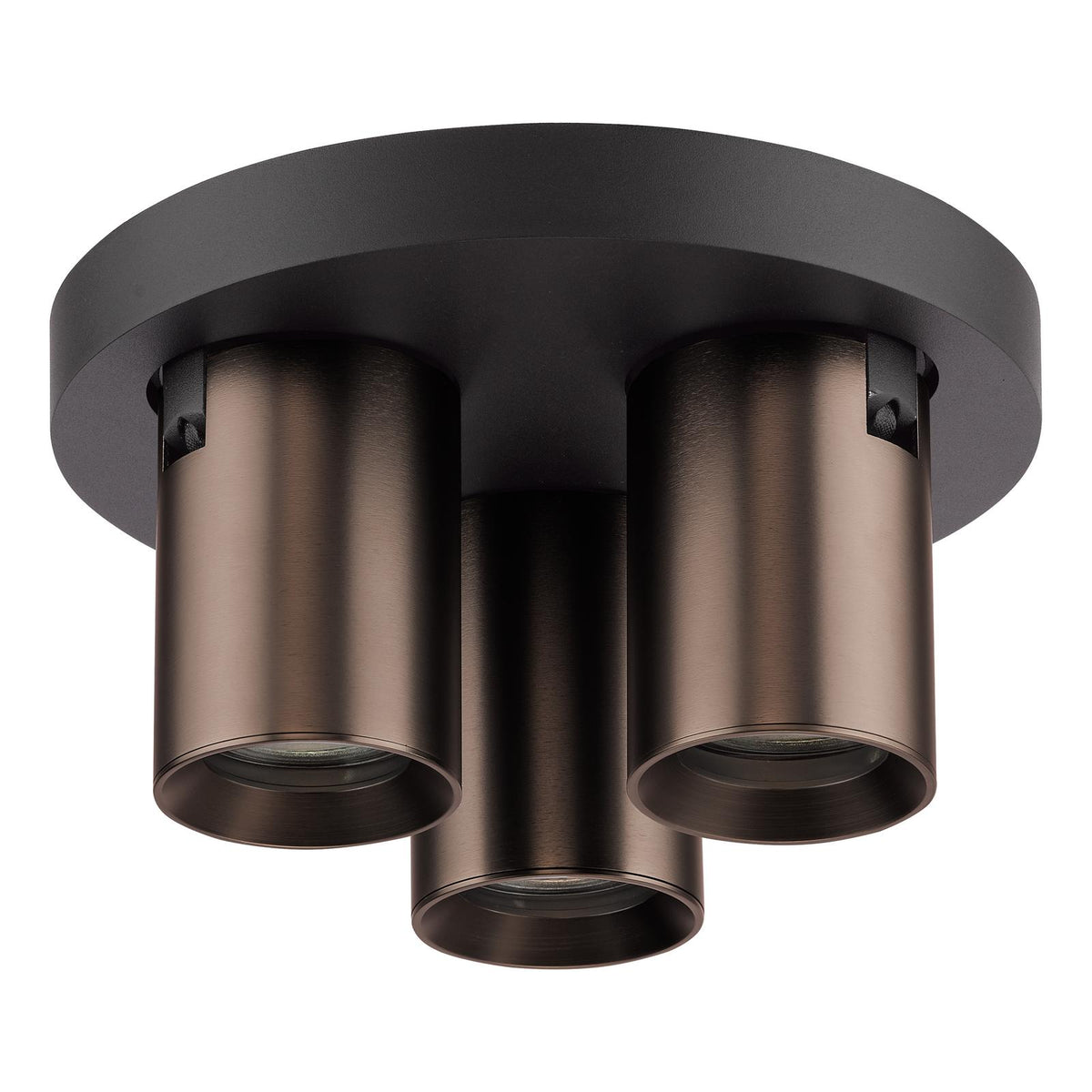 Dar Hiro 3 Light Plate Spotlight Satin Bronze and Matt Black