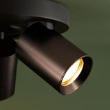 Dar Hiro 3 Light Plate Spotlight Satin Bronze and Matt Black