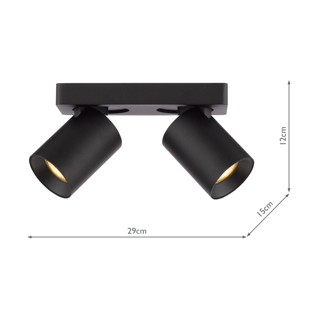 Dar Hiro 2 Light Bar Spotlight Matt Black