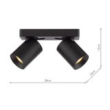 Dar Hiro 2 Light Bar Spotlight Matt Black
