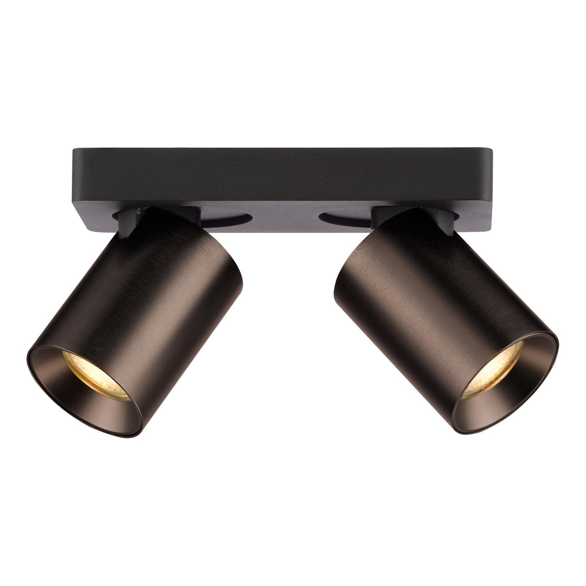 Dar Hiro 2 Light Bar Spotlight Satin Bronze and Matt Black