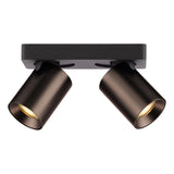 Dar Hiro 2 Light Bar Spotlight Satin Bronze and Matt Black