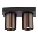 Dar Hiro 2 Light Bar Spotlight Satin Bronze and Matt Black