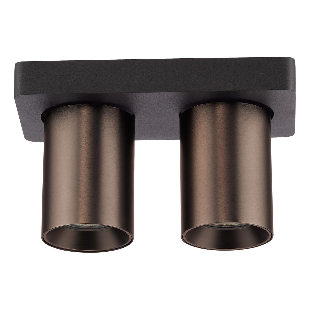 Dar Hiro 2 Light Bar Spotlight Satin Bronze and Matt Black
