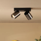 Dar Hiro 2 Light Bar Spotlight Satin Bronze and Matt Black
