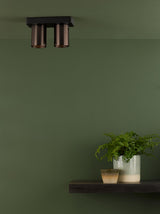 Dar Hiro 2 Light Bar Spotlight Satin Bronze and Matt Black