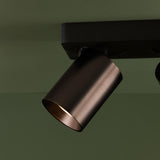 Dar Hiro 2 Light Bar Spotlight Satin Bronze and Matt Black