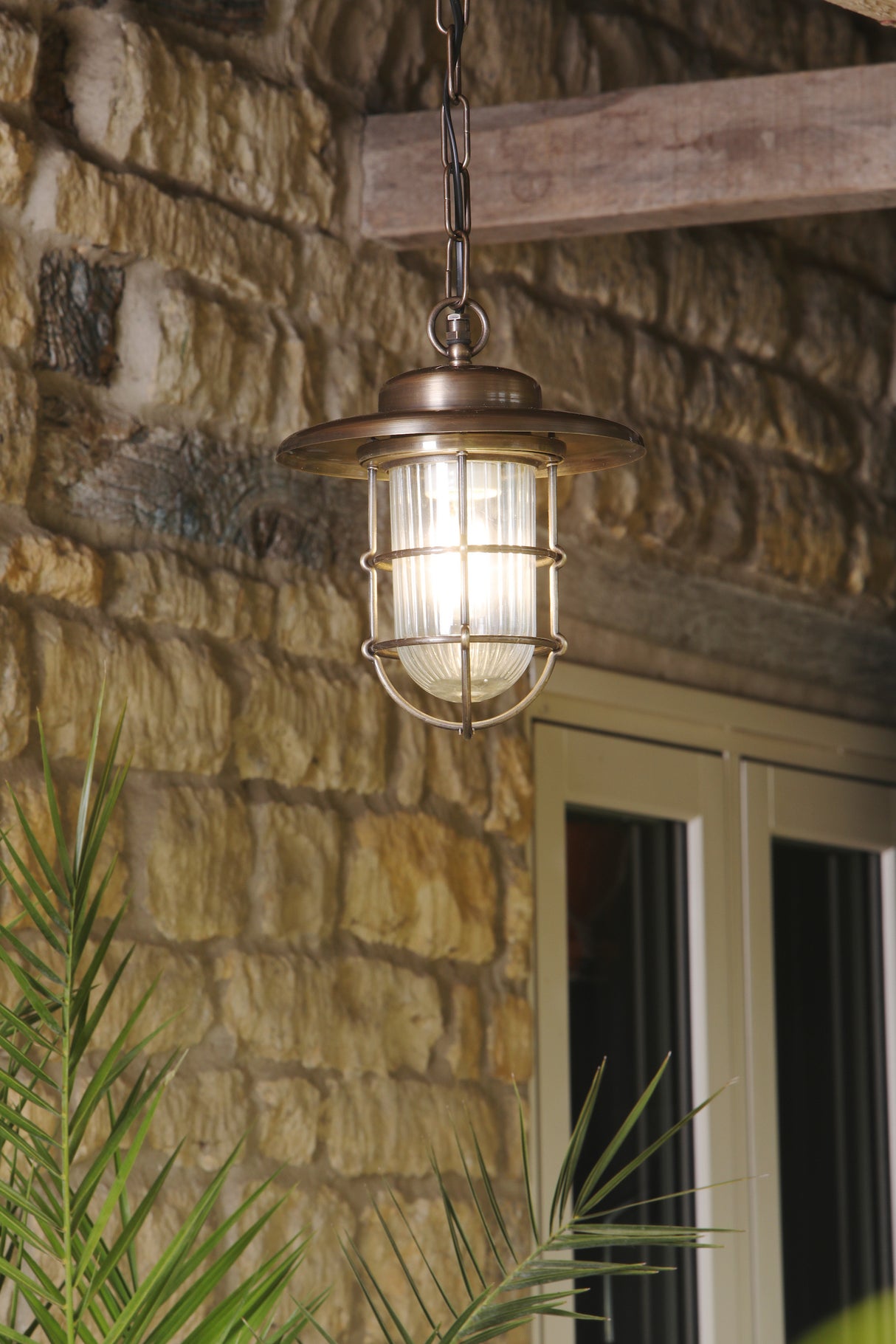 David Hunt Humber Outdoor Pendant Antique Brass IP44