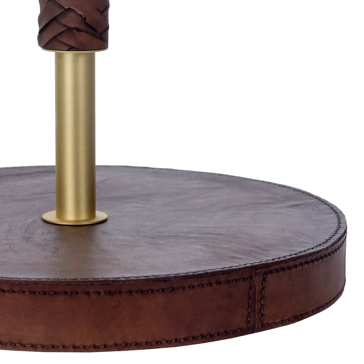 David Hunt Hunter Floor Lamp Butter Brass and Leather Effect Base Only