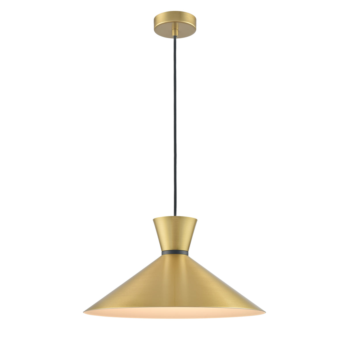 Franklite Happy Conical Wide Pendant Satin Brass
