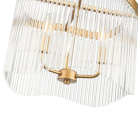 Franklite Harp 3lt Pendant Chandelier in Aged Brass