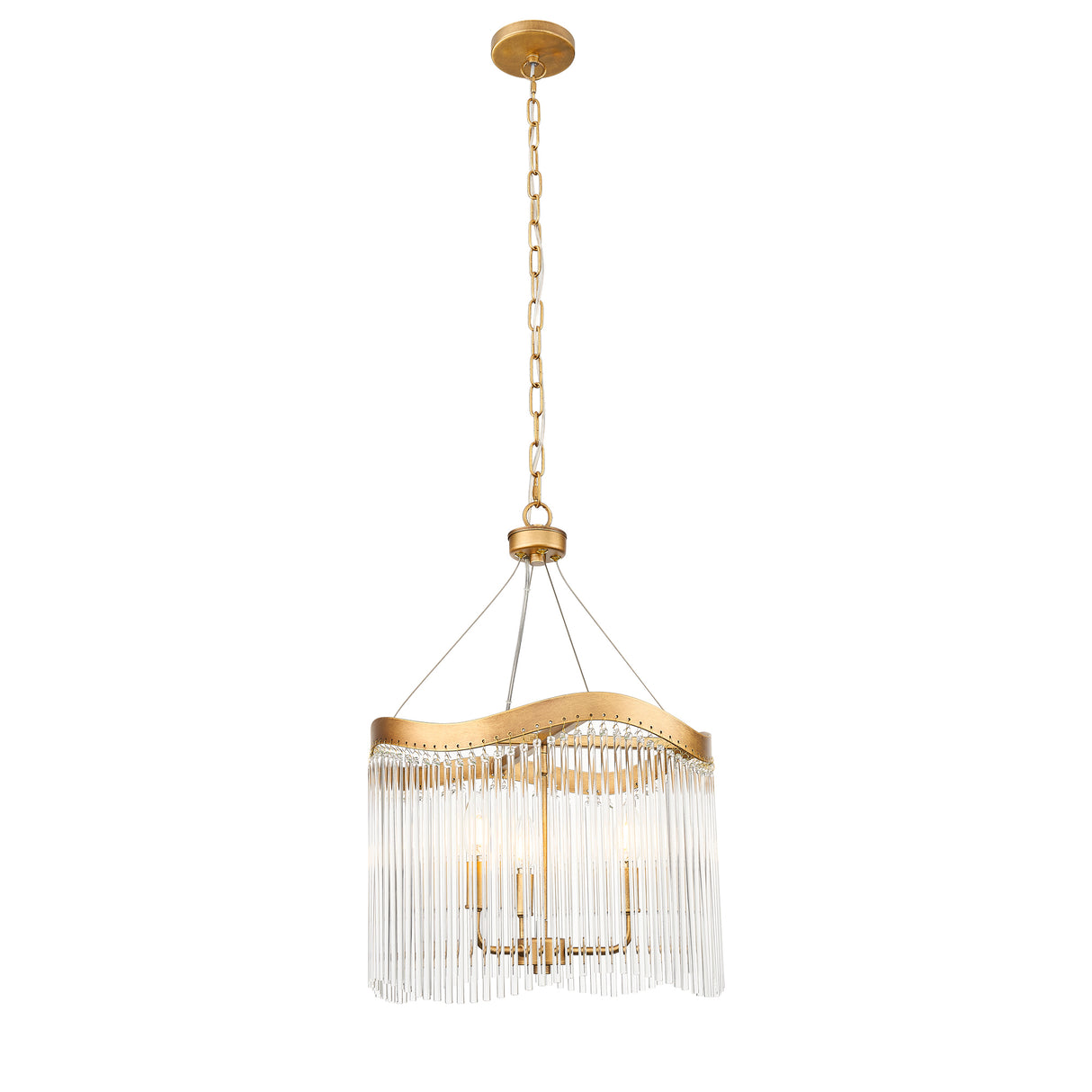Franklite Harp 3lt Pendant Chandelier in Aged Brass