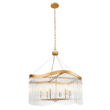 Franklite Harp 6lt Pendant Chandelier in Aged Brass