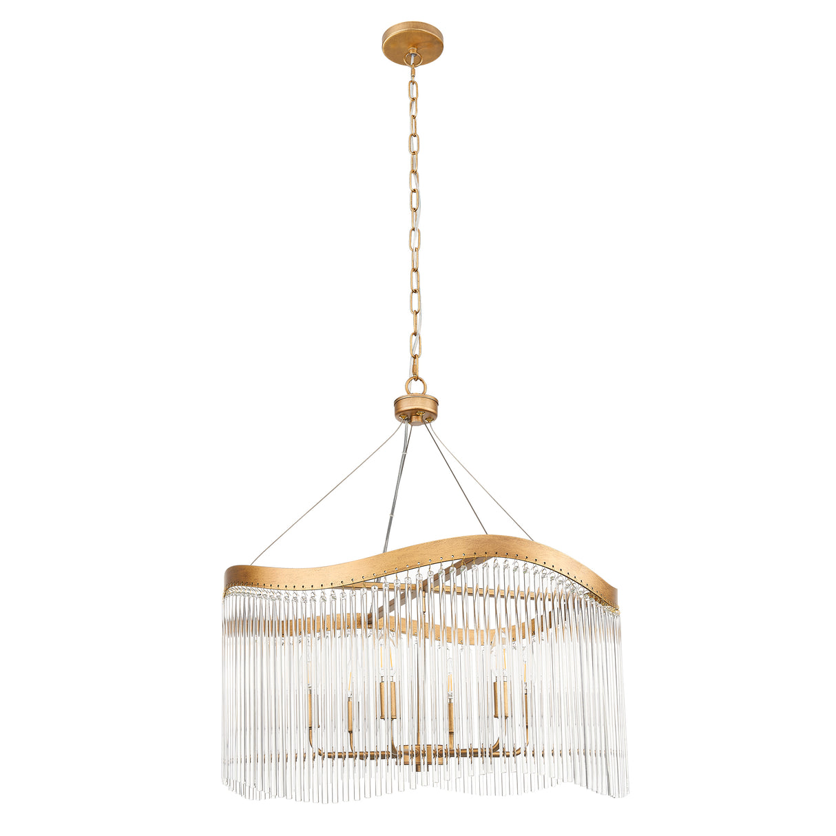 Franklite Harp 6lt Pendant Chandelier in Aged Brass