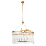 Franklite Harp 6lt Pendant Chandelier in Aged Brass