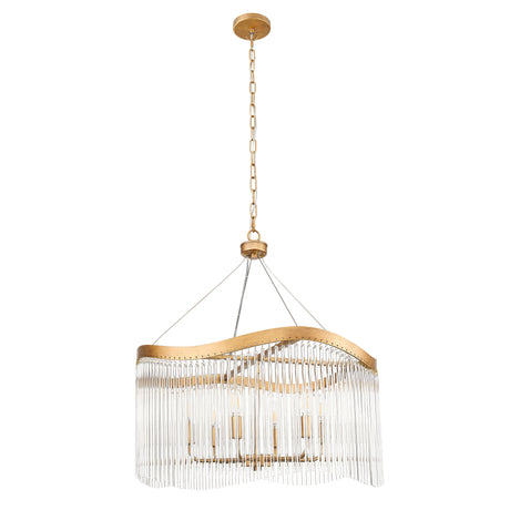 Franklite Harp 6lt Pendant Chandelier in Aged Brass