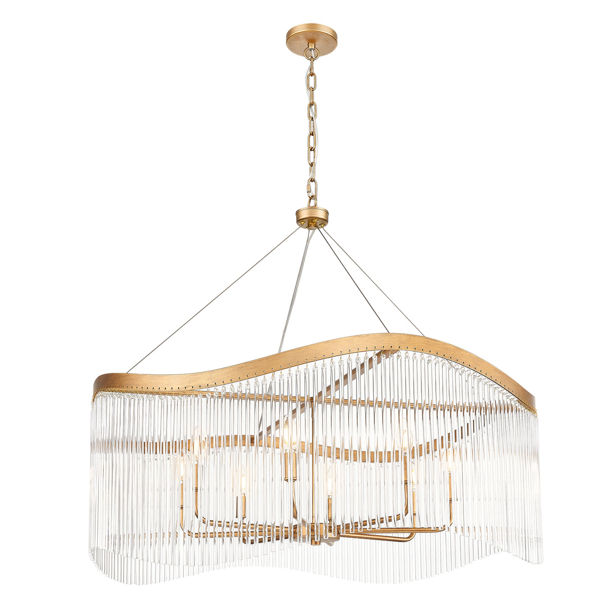 Franklite Harp 8lt Pendant Chandelier in Aged Brass