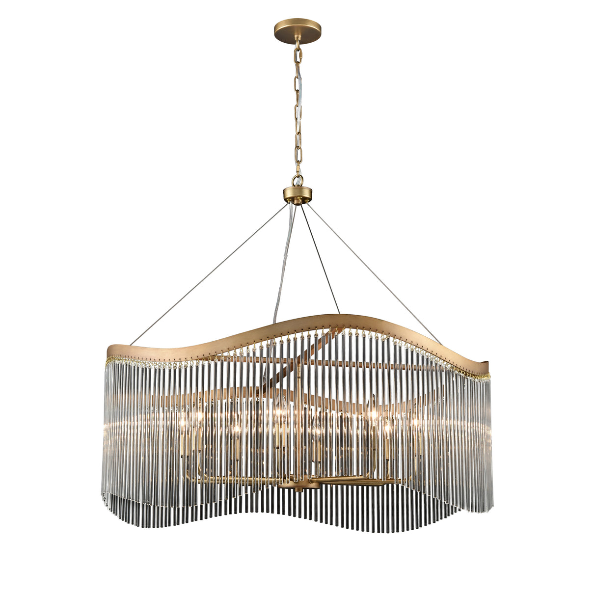 Franklite Harp 8lt Pendant Chandelier in Aged Brass