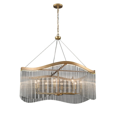 Franklite Harp 8lt Pendant Chandelier in Aged Brass