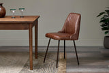 Nkuku Harsha Leather Dining Chair Chocolate Brown