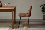 Nkuku Harsha Leather Dining Chair Chocolate Brown