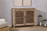 Nkuku Ibo Reclaimed Wooden Slatted Sideboard Natural