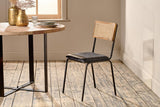 Nkuku Iswa Leather & Cane Dining Chair Black