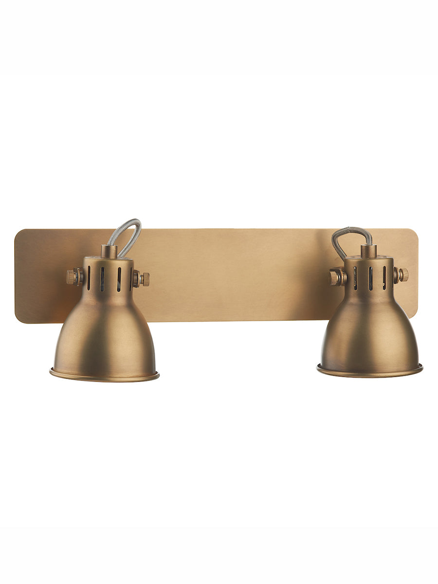 Dar Idaho Double Spotlight Antique Brass –  from Amos Lighting + Home