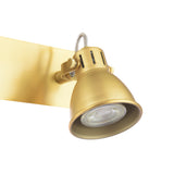Gold adjustable spotlight wall lamp with metal shade and sleek design