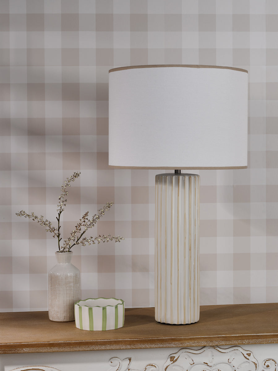 Dar Idella Table Lamp Taupe With Shade