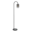 Dar Idra Floor Lamp Matt Black and Smoked Ribbed Glass –  from Amos Lighting + Home