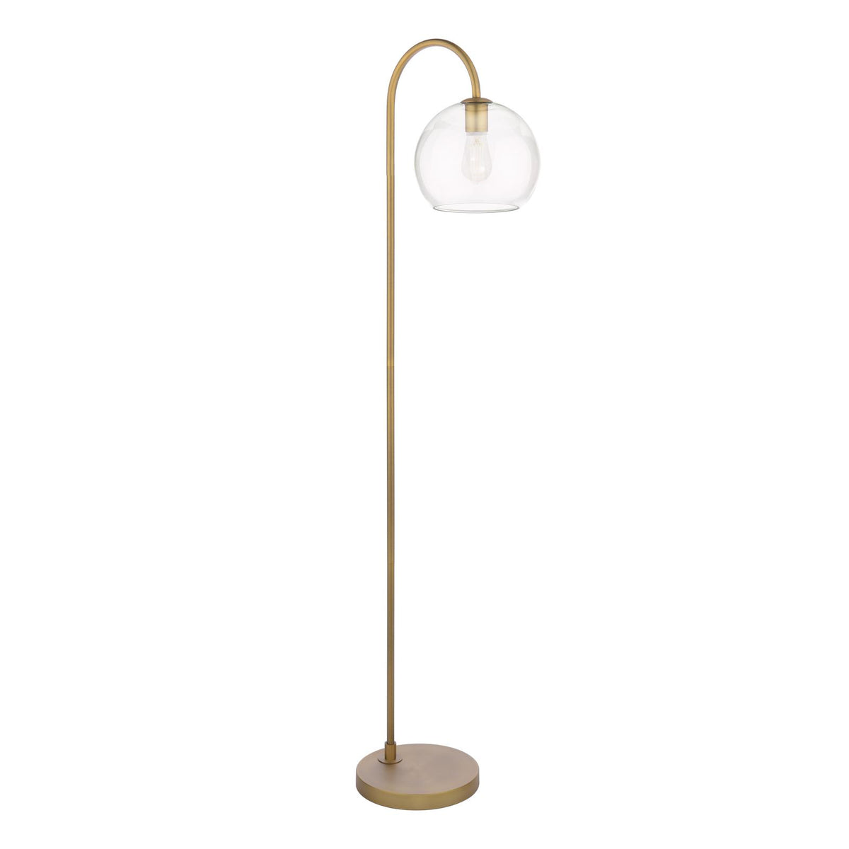 Dar Idra Floor Lamp Aged Bronze and Large Globe Glass