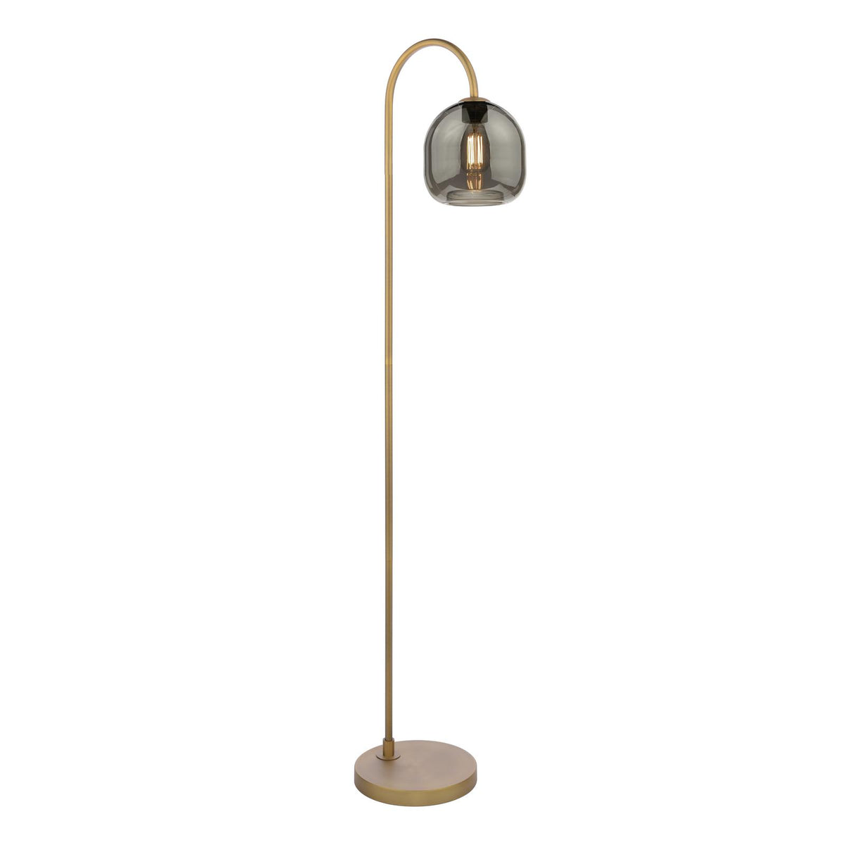 Dar Idra Floor Lamp Aged Bronze and Smoked Glass