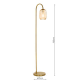 Dar Idra Floor Lamp Aged Bronze and Champagne Ribbed Glass –  from Amos Lighting + Home