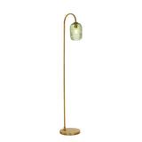 Dar Idra Floor Lamp Aged Bronze and Green Ribbed Glass –  from Amos Lighting + Home