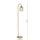 Dar Idra Floor Lamp Aged Bronze and Green Ribbed Glass –  from Amos Lighting + Home