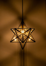 Dar Ilario Small Star Pendant Antique Brass & Glass –  from Amos Lighting + Home