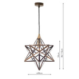 Dar Ilario Small Star Pendant Antique Brass & Glass –  from Amos Lighting + Home