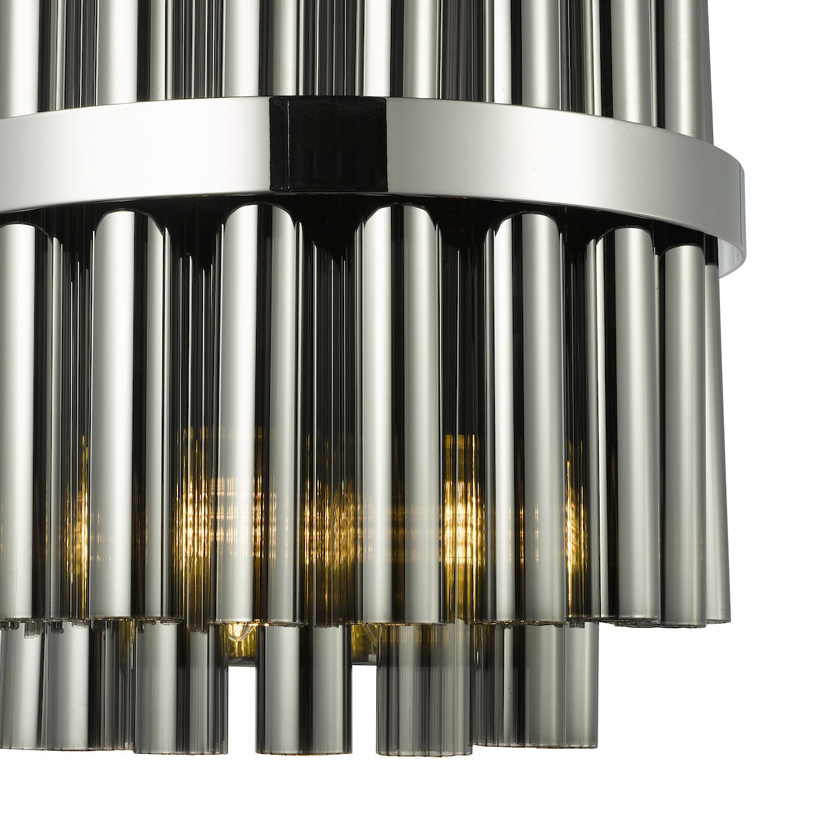 Dar Imani 2 Light Wall Light Polished Chrome and Smoked Ribbed Glass