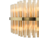 Dar Imani 12 Light Pendant Natural Brass and Champagne Ribbed Glass