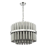 Dar Imani 12 Light Pendant Polished Chrome and Smoked Ribbed Glass