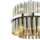 Dar Imani 12 Light Pendant Polished Chrome and Smoked Ribbed Glass