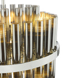 Dar Imani 12 Light Pendant Polished Chrome and Smoked Ribbed Glass