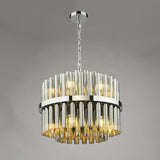 Dar Imani 12 Light Pendant Polished Chrome and Smoked Ribbed Glass