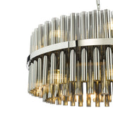 Dar Imani 16 Light Pendant Polished Chrome and Smoked Ribbed Glass