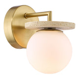 Dar Inaya Wall Light Natural Brass and Travertine