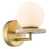 Dar Inaya Wall Light Natural Brass and Travertine